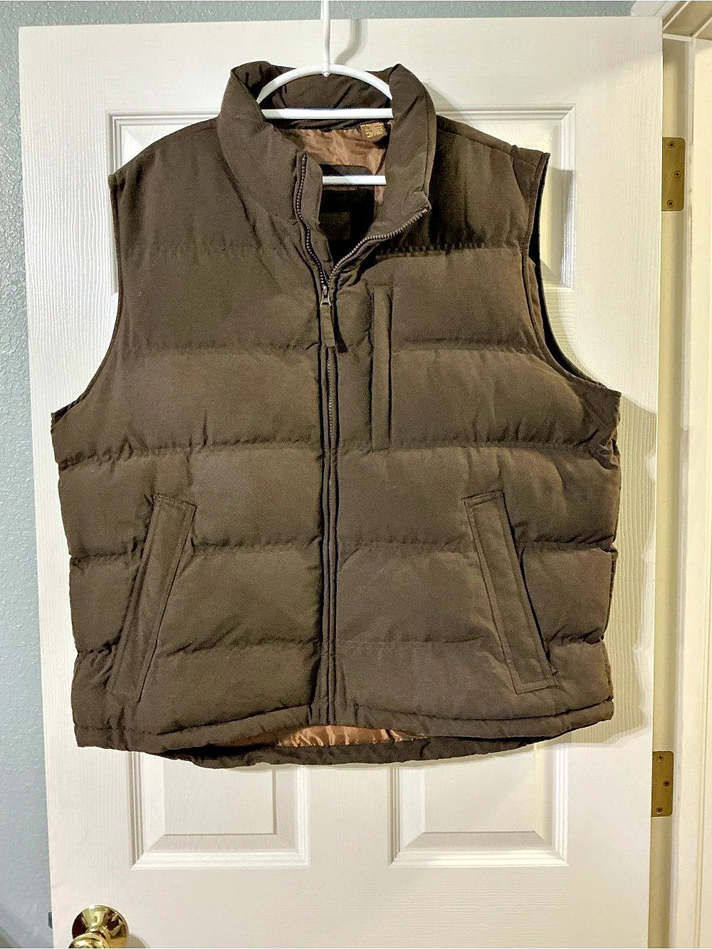 St. John's Bay Quilted Puffer Vest Brown XL